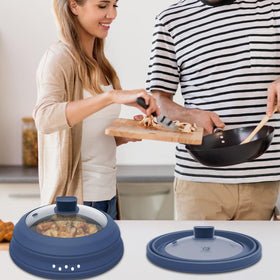 Glouglou GGG 9.8-inch dark blue lid fits pots and plates.