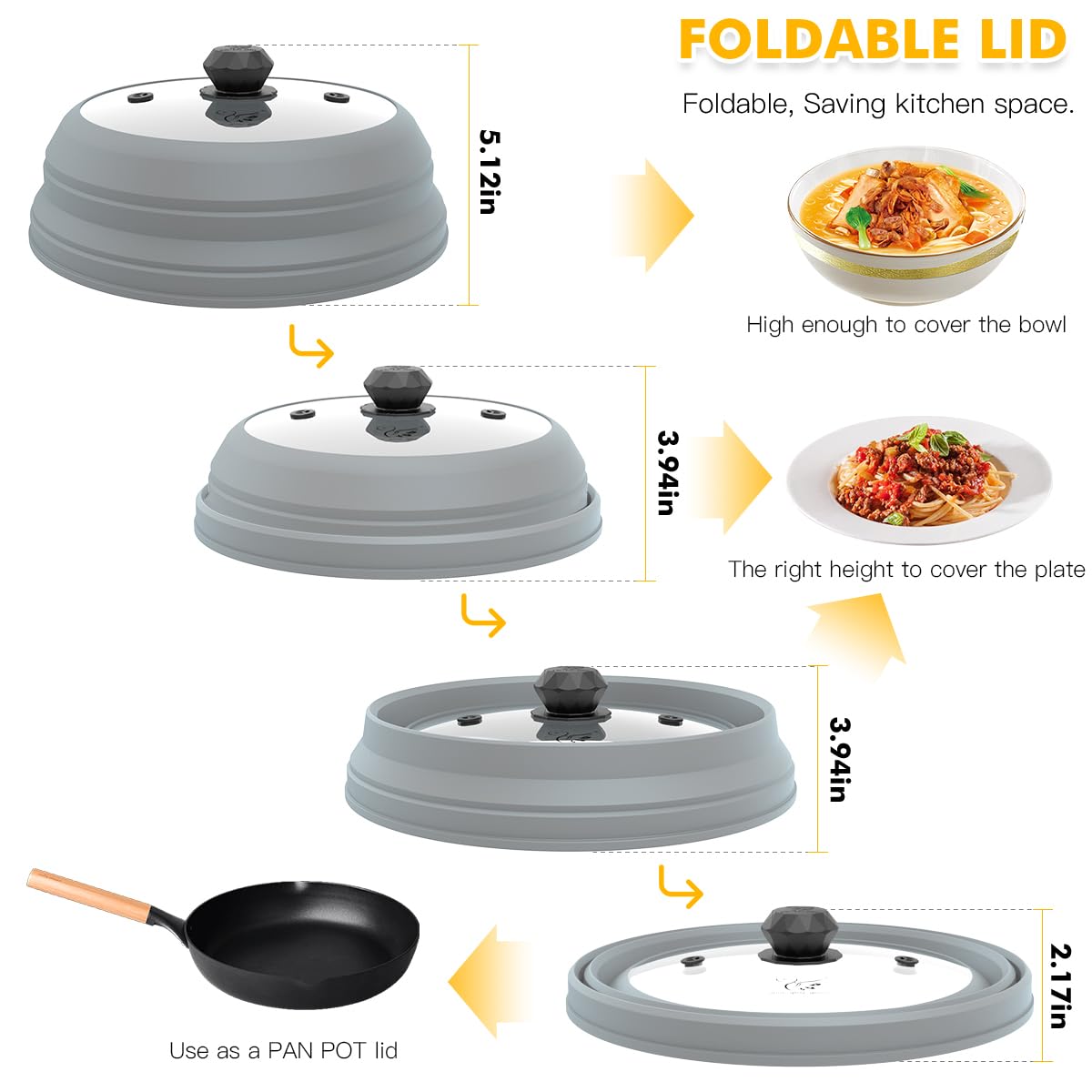 Silicone handle remains cool to touch for safe lid removal