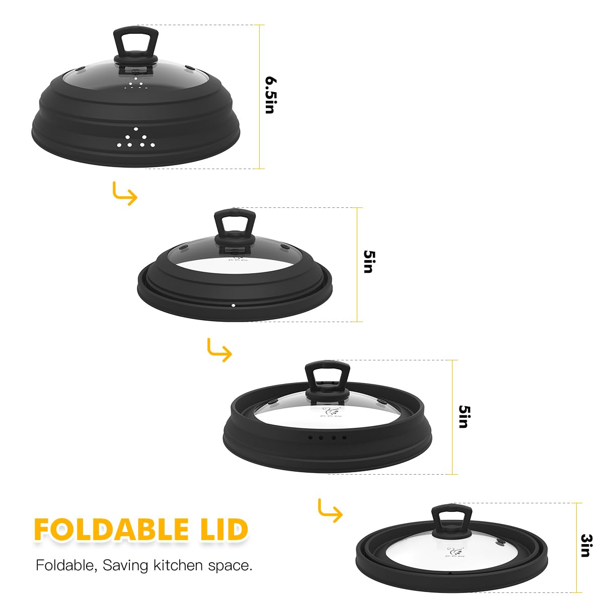 GLOU-GLOU GOOSE GGG collapsible silicone handle for safe, cool-touch lifting.