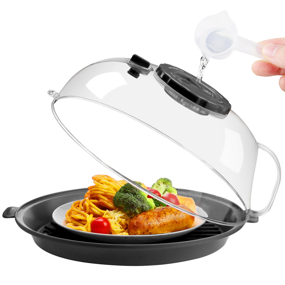 Glouglou-Goose GGG microwave splatter cover 10 inch with steam vent for cleaner reheating.