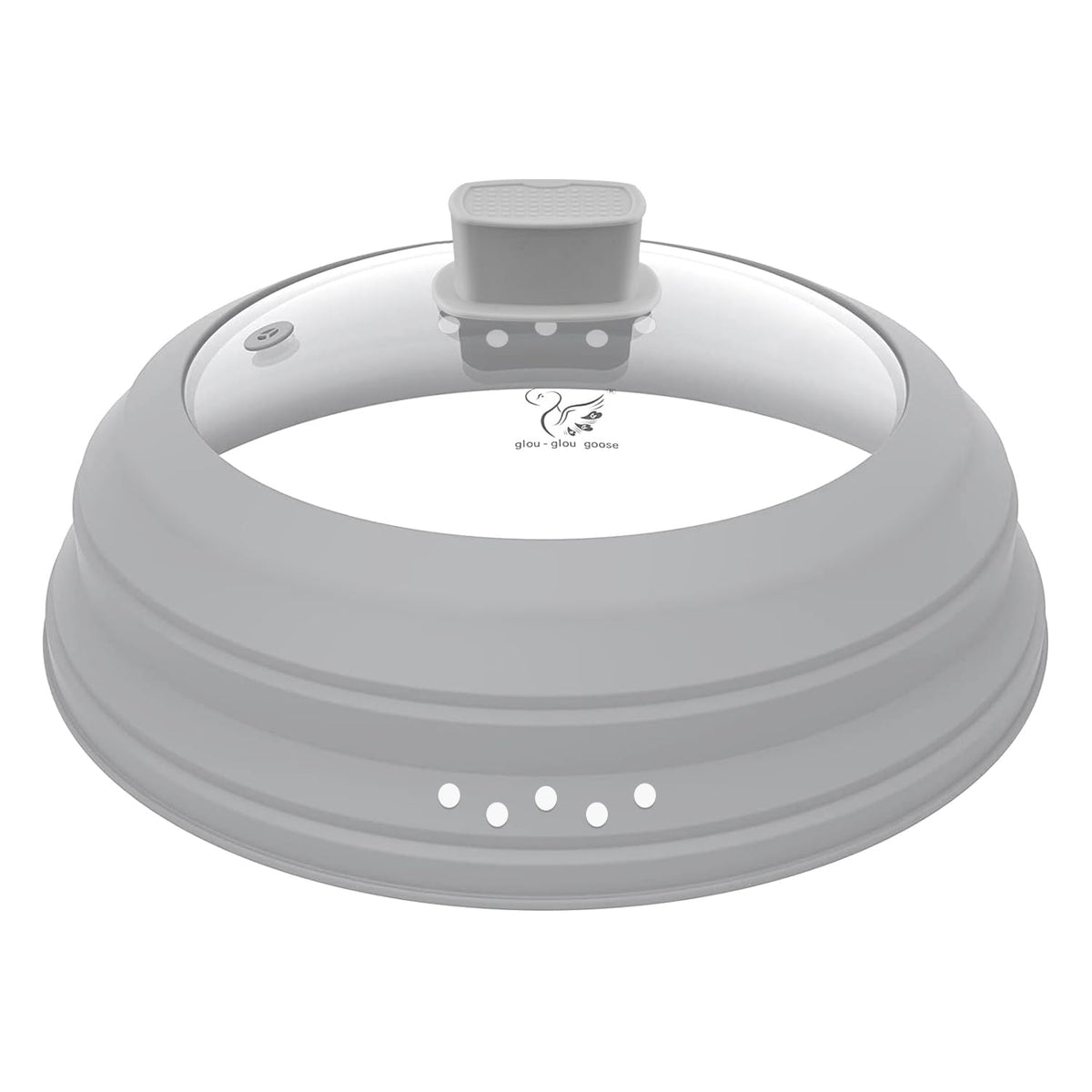 GLOU-GLOU GOOSE GGG splatter cover with collapsible silicone handle prevents messy splashes.