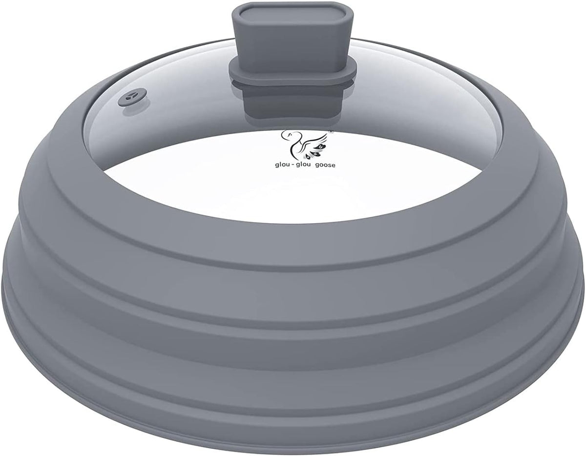 Glouglou Goose GGG microwave splatter cover glass lid prevents splatters.