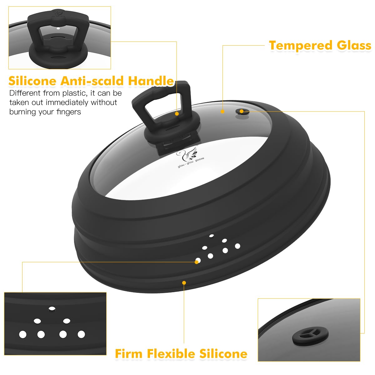 GLOU-GLOU GOOSE GGG side-vent design drains excess steam to keep moisture balanced.