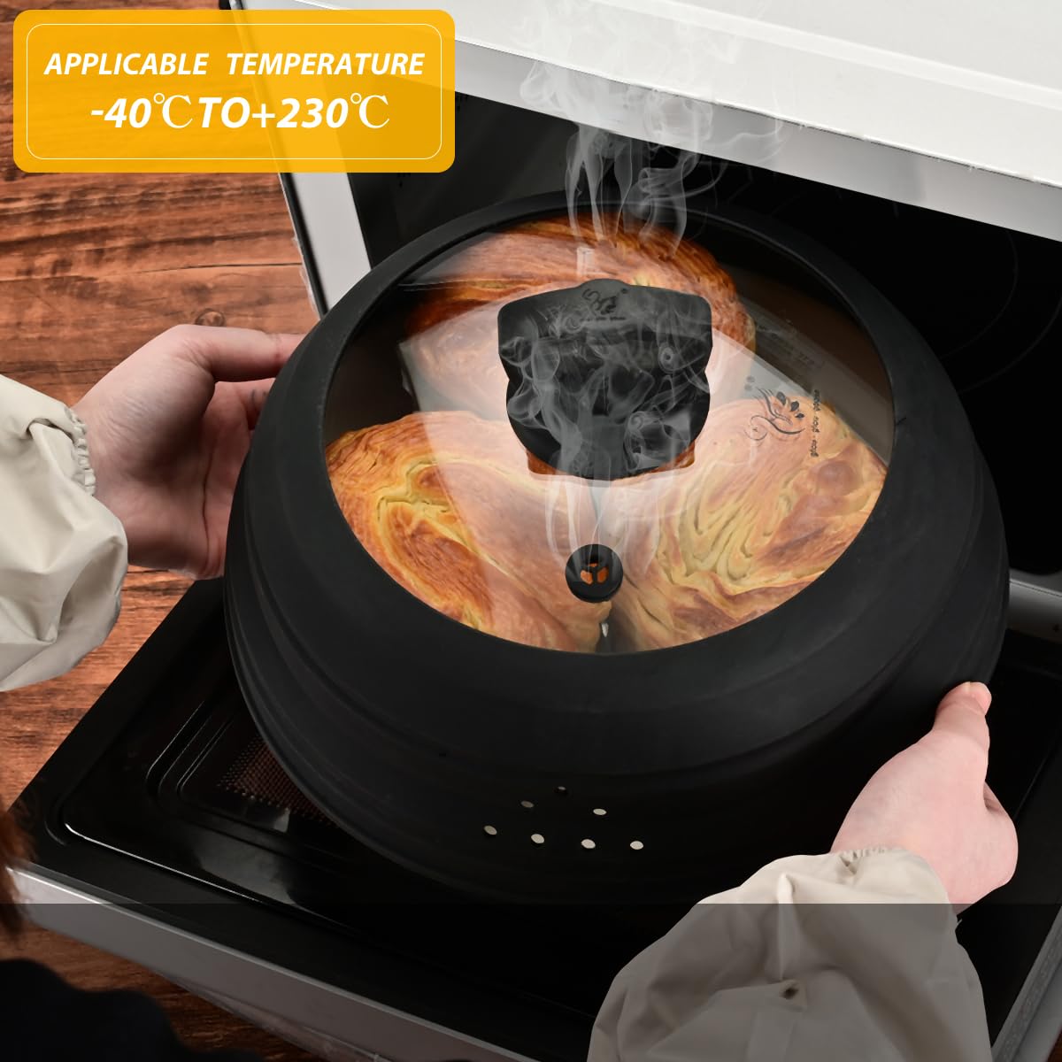 GLOU-GLOU GOOSE GGG vent-top design releases steam while protecting food from splatter.