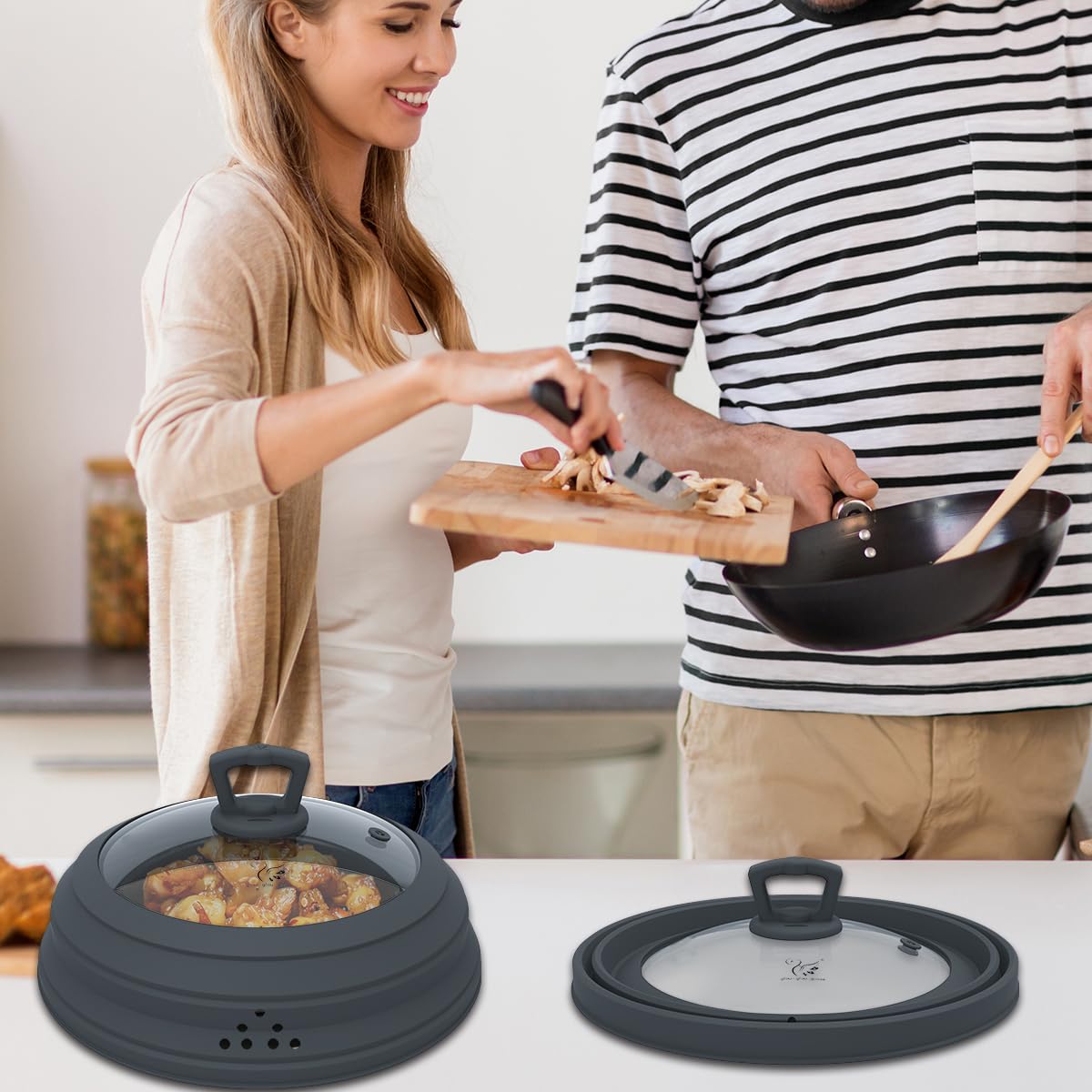 Multi use pot cover by Glouglou Goose GGG for stovetop tasks