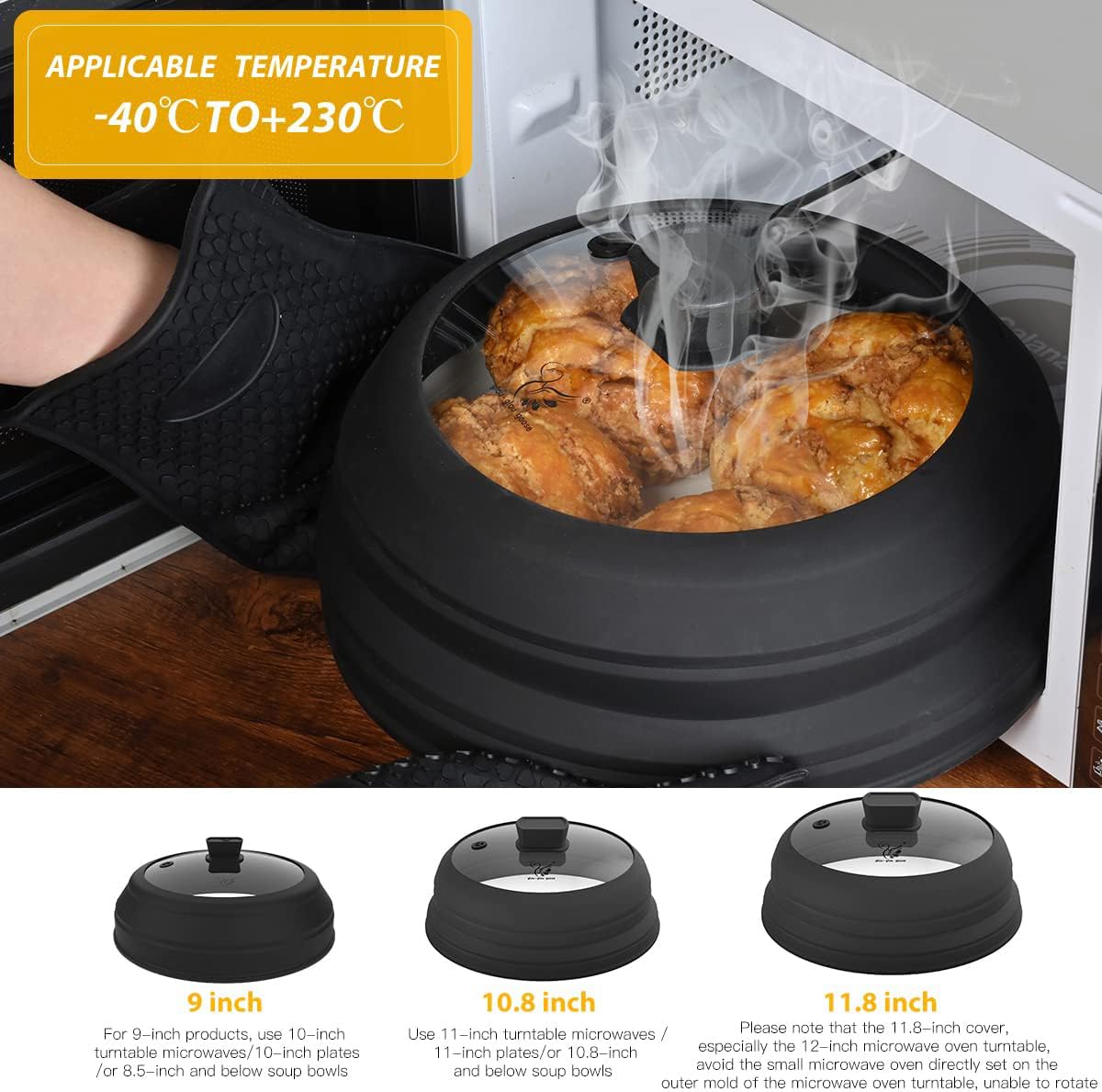 Tempered glass lid by GLOU-GLOU GGG keeps splatters contained and food visible