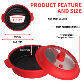 GLOU-GLOU GOOSE GGG crisper pan with lid enables even microwaving