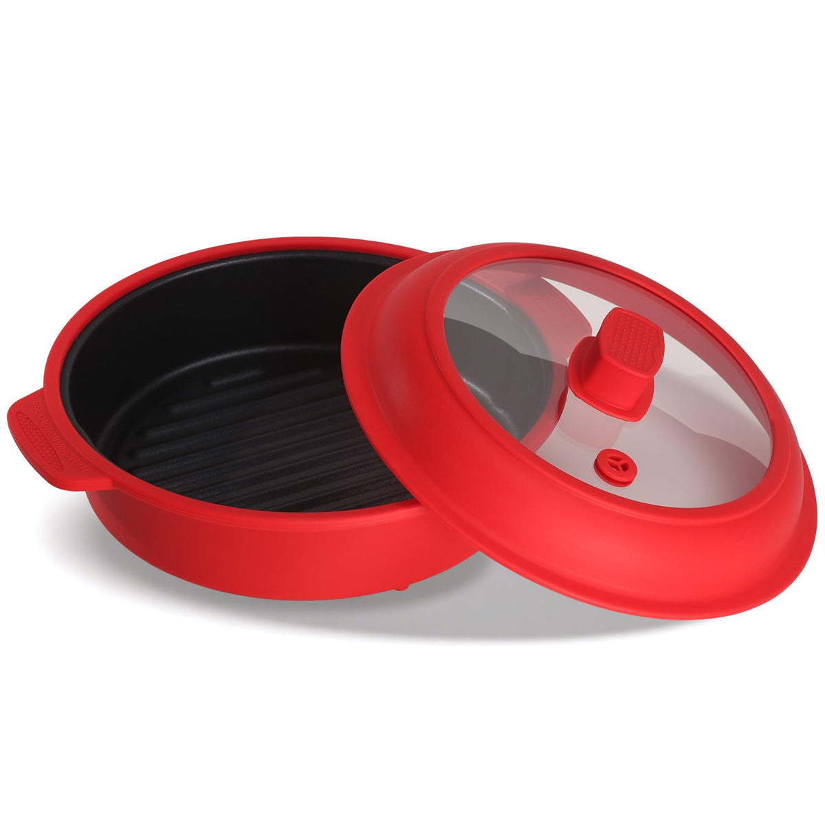 GLOU-GLOU GOOSE GGG microwave grill pan in red for quick crispy browning