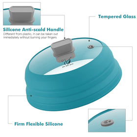GLOU-GLOU GGG anti-scald silicone handle on splatter guard for safe lifting