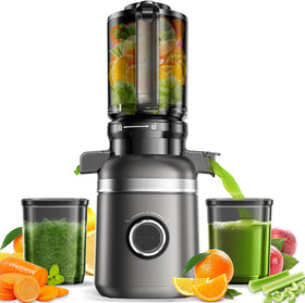 GlowWise cold press juicer with wide feed chute for whole produce prep