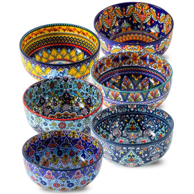 Glowworm 26oz bowls with bohemian pattern for vibrant family meals.