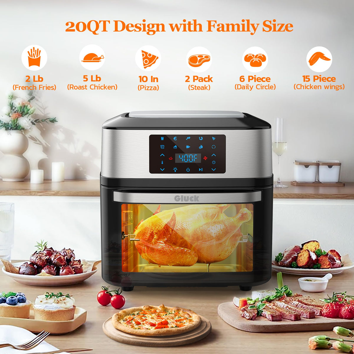 Gluck 20qt dehydrating racks for healthy, shelf-stable snacks.