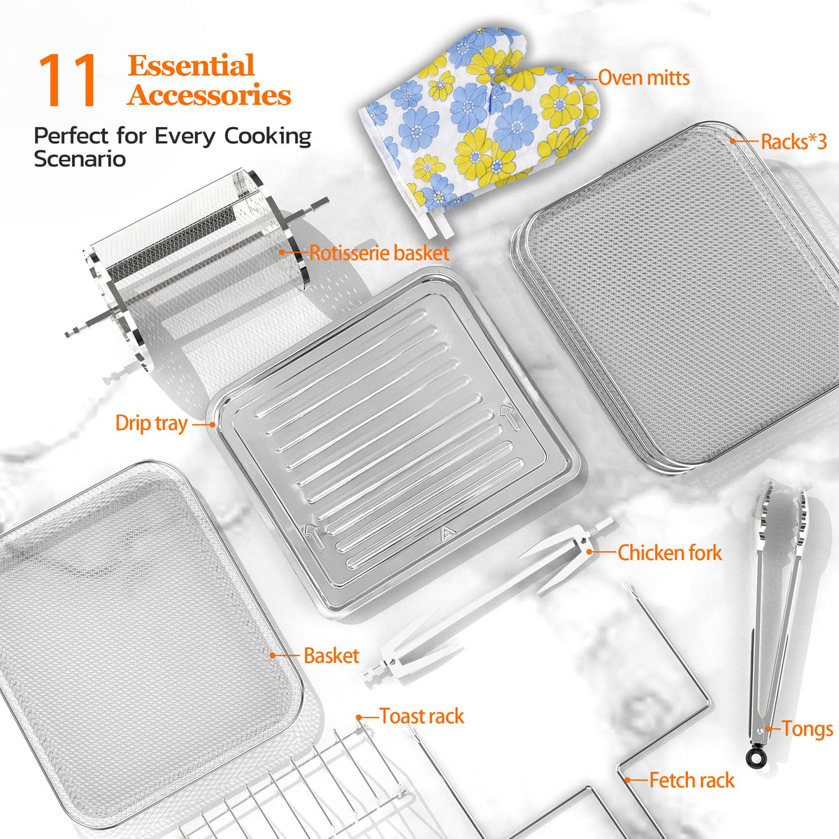 Gluck 20qt basket view for crisp fries and juicy finishes.