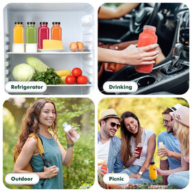 Glxgow dishwasher-safe glass bottles for quick cleaning and reuse.
