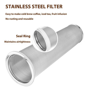 Glyntrof filter fits 64 oz wide-mouth Mason jars for versatile brewing.