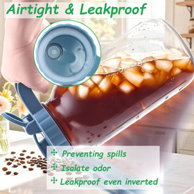 GMAEURL Pitcher with leakproof lid preventing spills during transport.