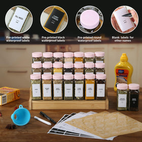 GMAMXD pink airtight lids keep spices fresh and aroma contained.