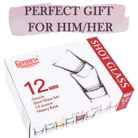 Gmark classic 1.5oz shot glasses with timeless design for neat serving.
