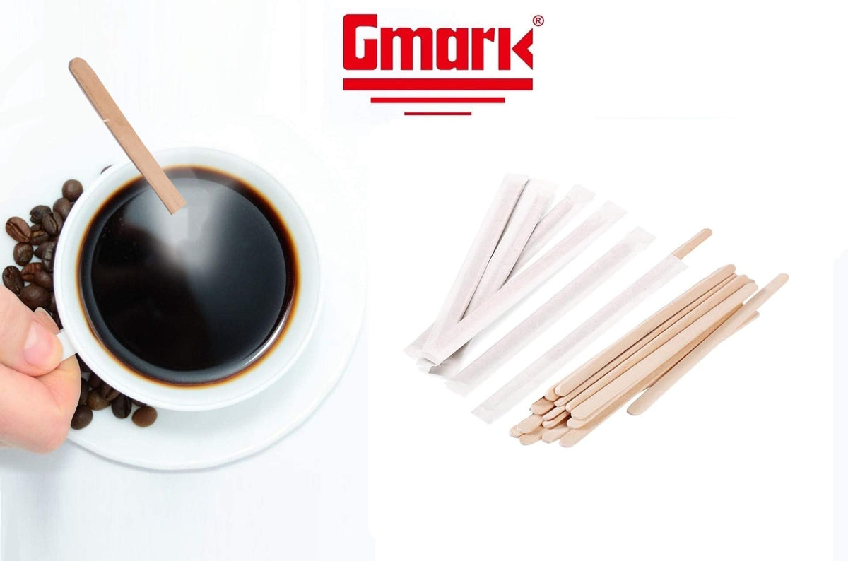 Gmark eco-friendly, biodegradable stirrers and wrappers support sustainability.
