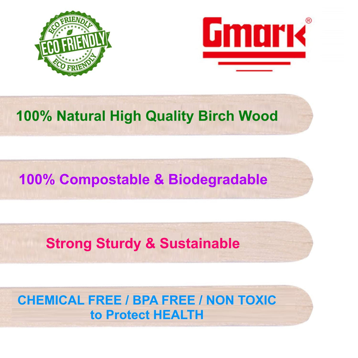 Gmark 7-inch sticks reach tall cups for easy stirring.