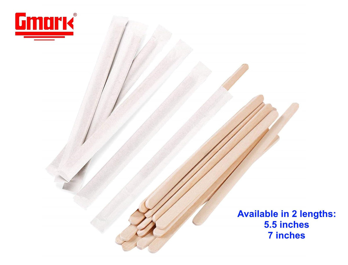 Gmark paper-wrapped stirrers help keep each stick sanitary.