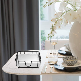 GMFINE napkin holder on table, ideal for home and hospitality settings