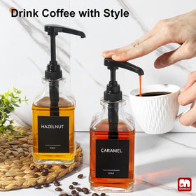 GMISUN coffee bar setup stays neat with square bottles aligned.