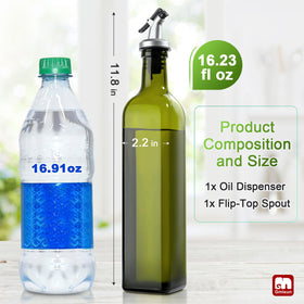 GMISUN glass bottle for cooking with soy sauce cruet spout for precise pouring.