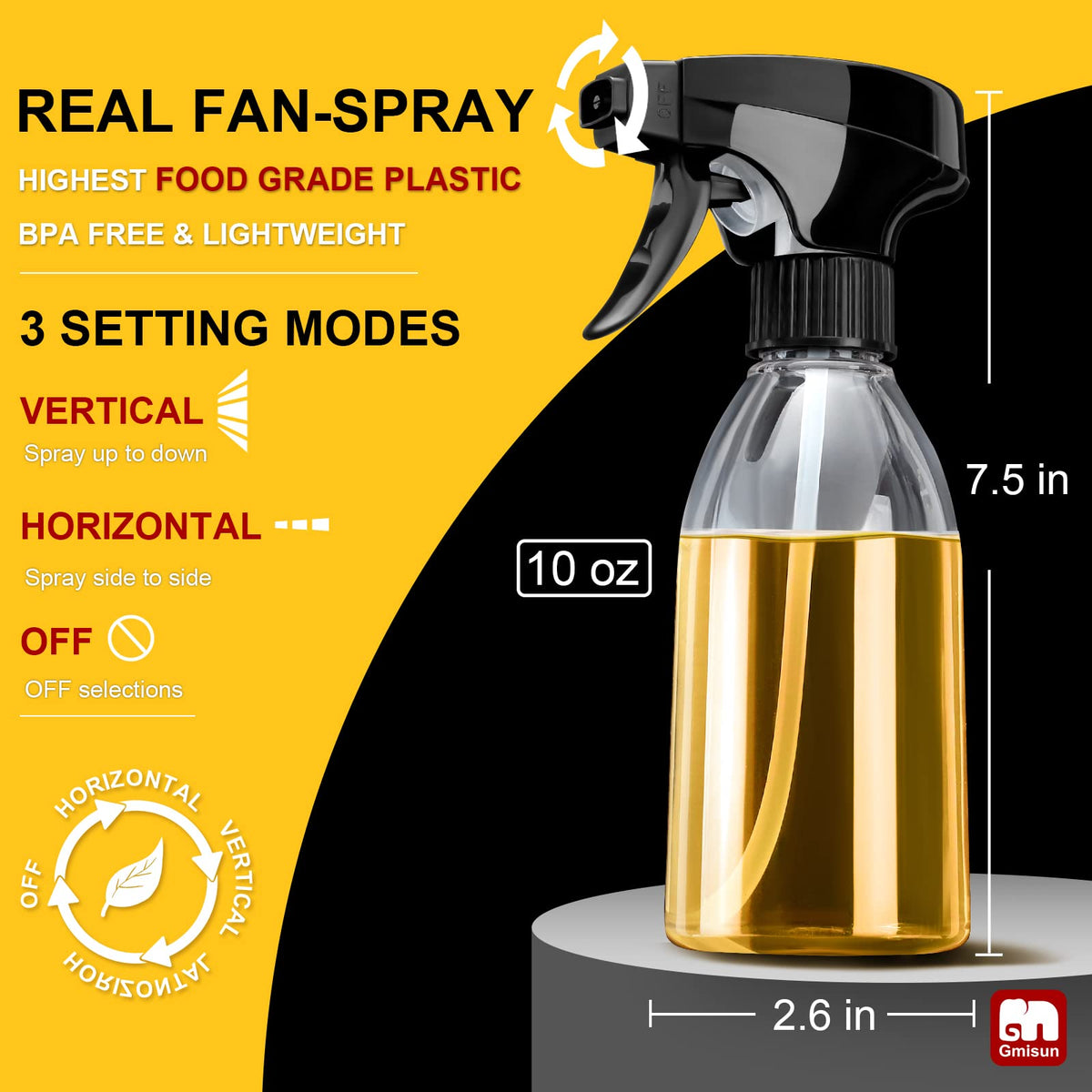 GMISUN oil sprayer features leak-proof cap for mess-free cooking