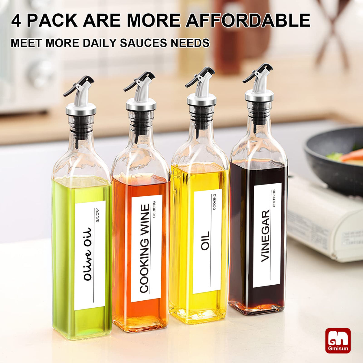 GMISUN kitchen setup with four dispensers organizing your pantry.