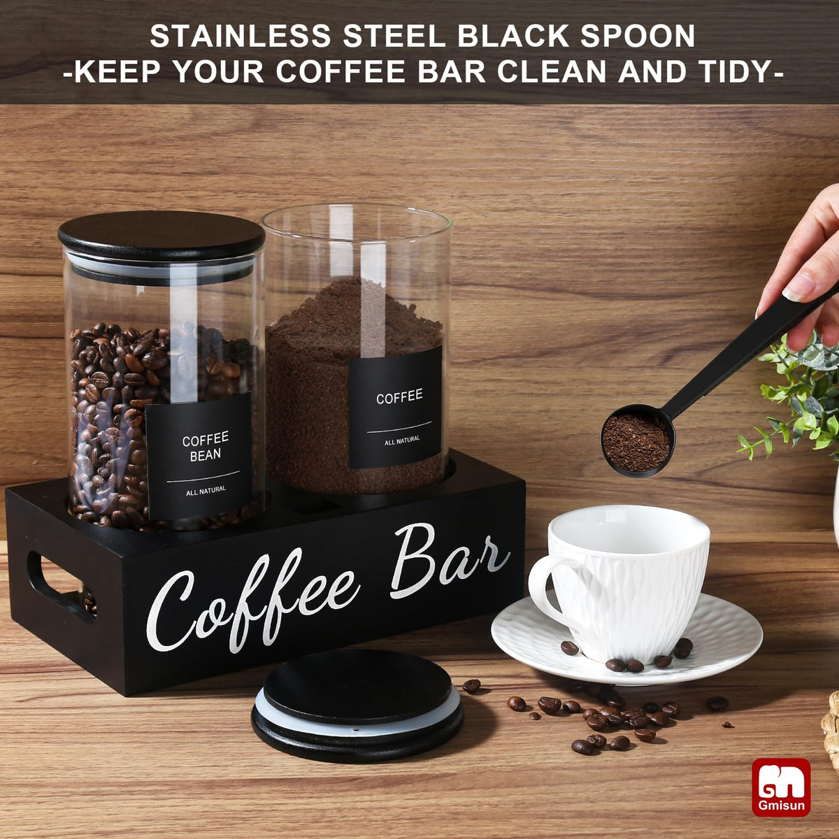 GMISUN stainless steel scoop doubles as a bag clip to seal opened coffee bags.