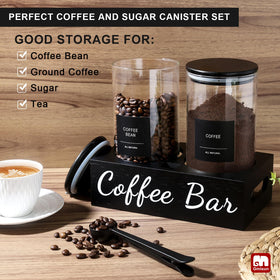 GMISUN wide-mouth glass canister provides easy access and quick cleaning.