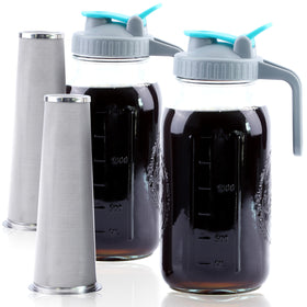 GMSWEET 64oz cold brew mason jar with wide mouth for easy loading