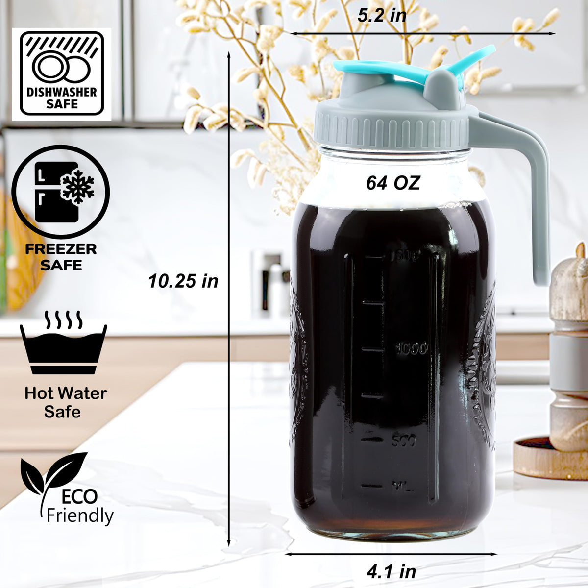 GMSWEET ergonomic handle makes pouring comfortable and steady
