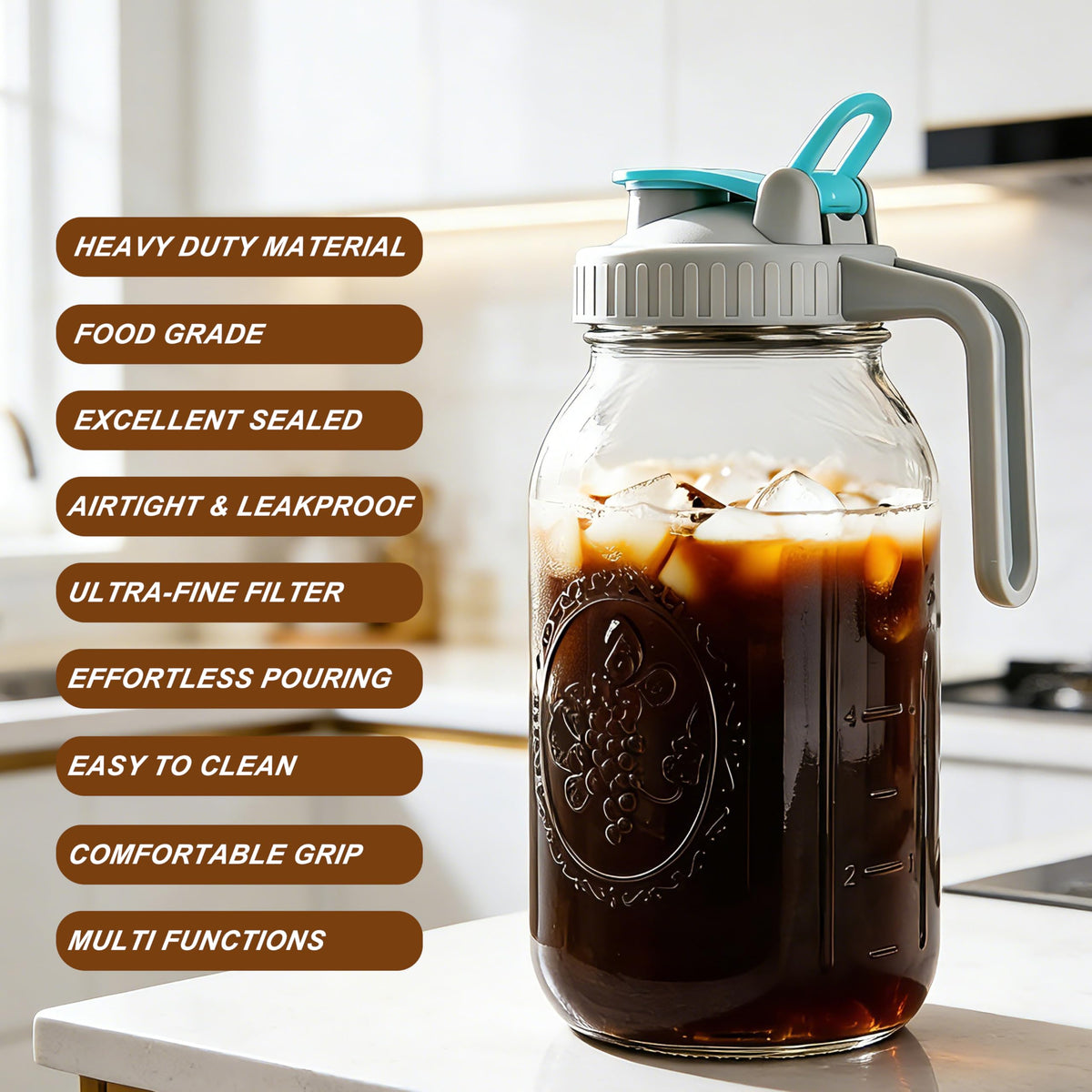 GMSWEET ergonomic thick handle supports full jar weight