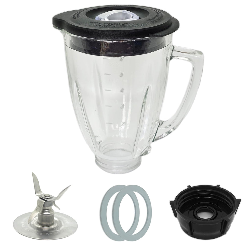 Gnicaela 6-Cup glass jar with blade for Oster Classic, ideal for quick smoothies.
