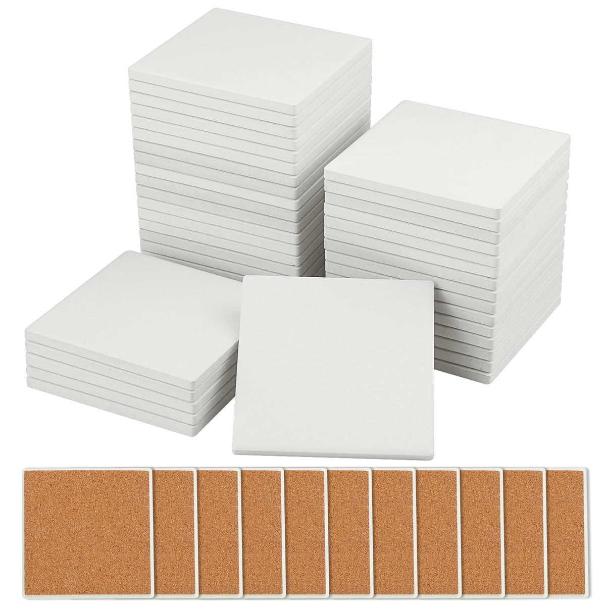 GNIEMCKIN blank ceramic coaster 4-inch for painting and crafts.