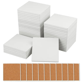 GNIEMCKIN blank ceramic coaster 4-inch for painting and crafts.