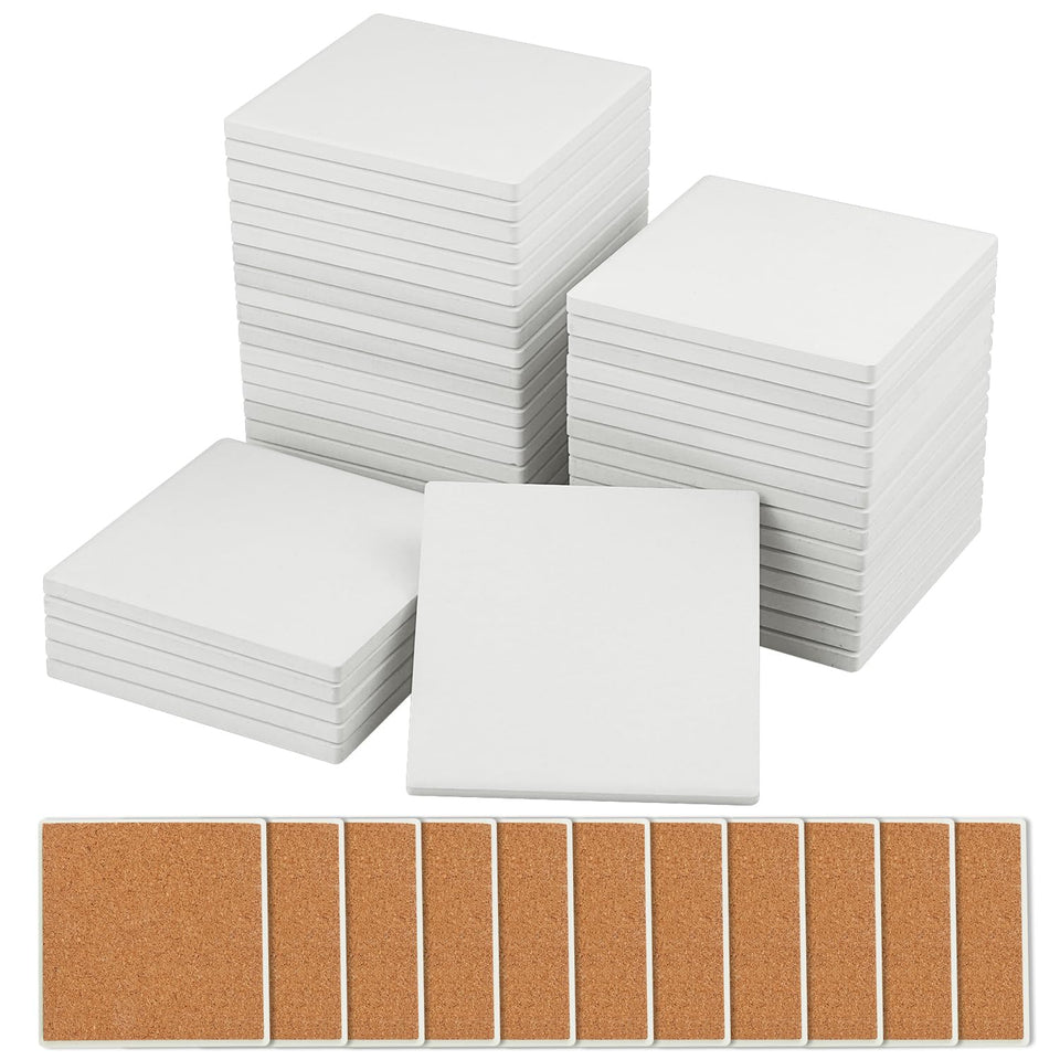 GNIEMCKIN blank ceramic coaster 4-inch for painting and crafts.