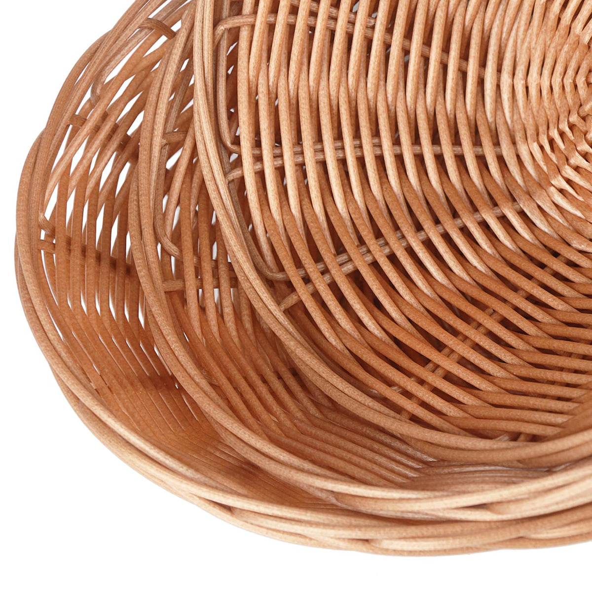 GNIEMCKIN oval poly wicker basket close-up highlighting durable weave