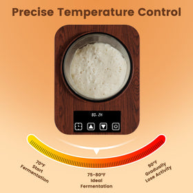 GNIYUIX sourdough starter warmer jar-fit feature demonstrates compatibility with 40oz jars.