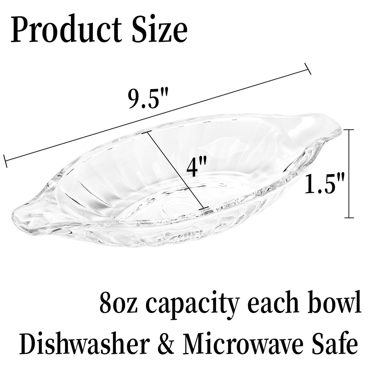 Goaste 8oz glass ice cream dishes, sturdy and odorless for cold treats.