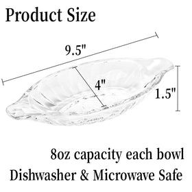 Goaste 8oz glass ice cream dishes, sturdy and odorless for cold treats.