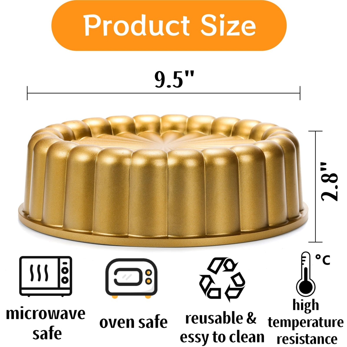 Goaste pan features nonstick coating for effortless cake removal.