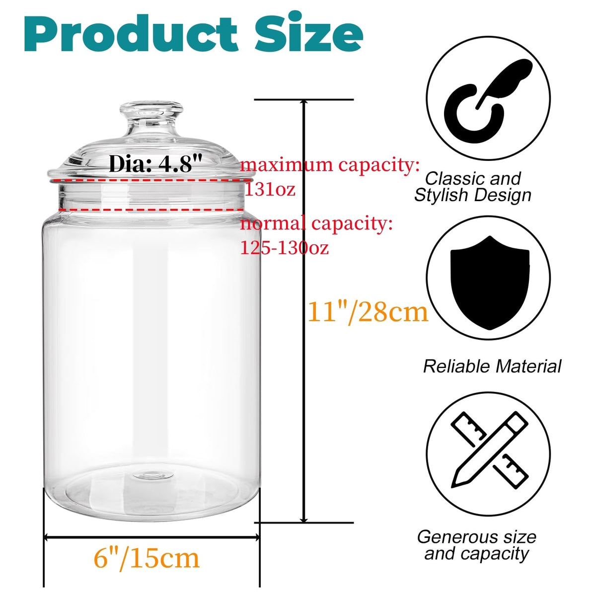 Goaste clear acrylic candy jar with airtight lid keeps sweets fresh.