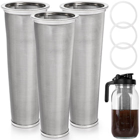 Goaste cold brew filter for 64oz wide mouth jar, durable stainless steel for clean brews.
