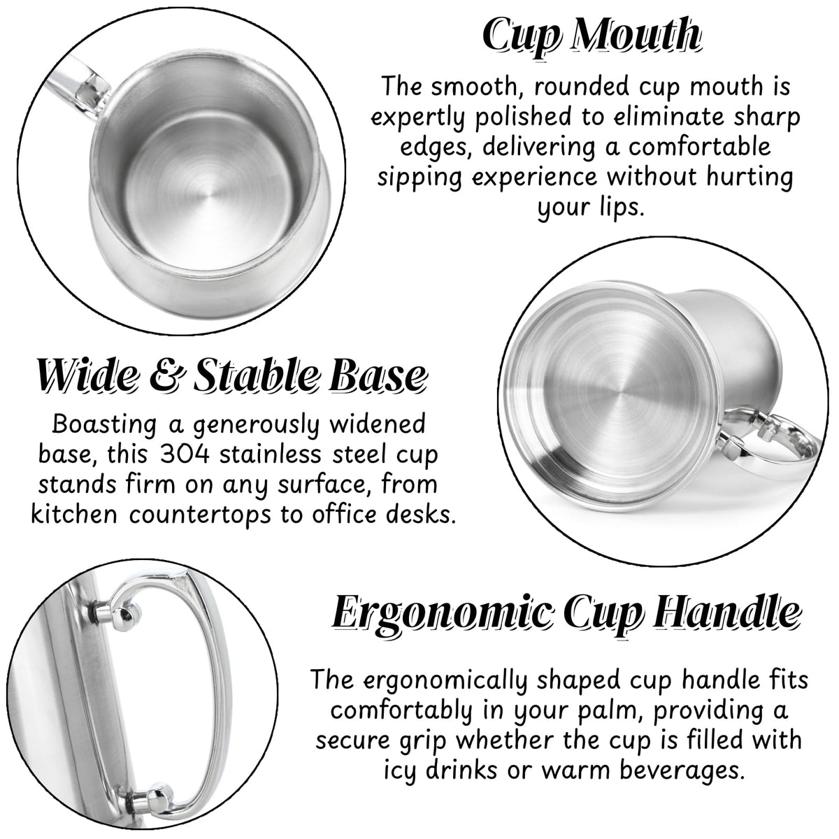 Goaste double-walled insulated mug preserves temperature and reduces condensation.