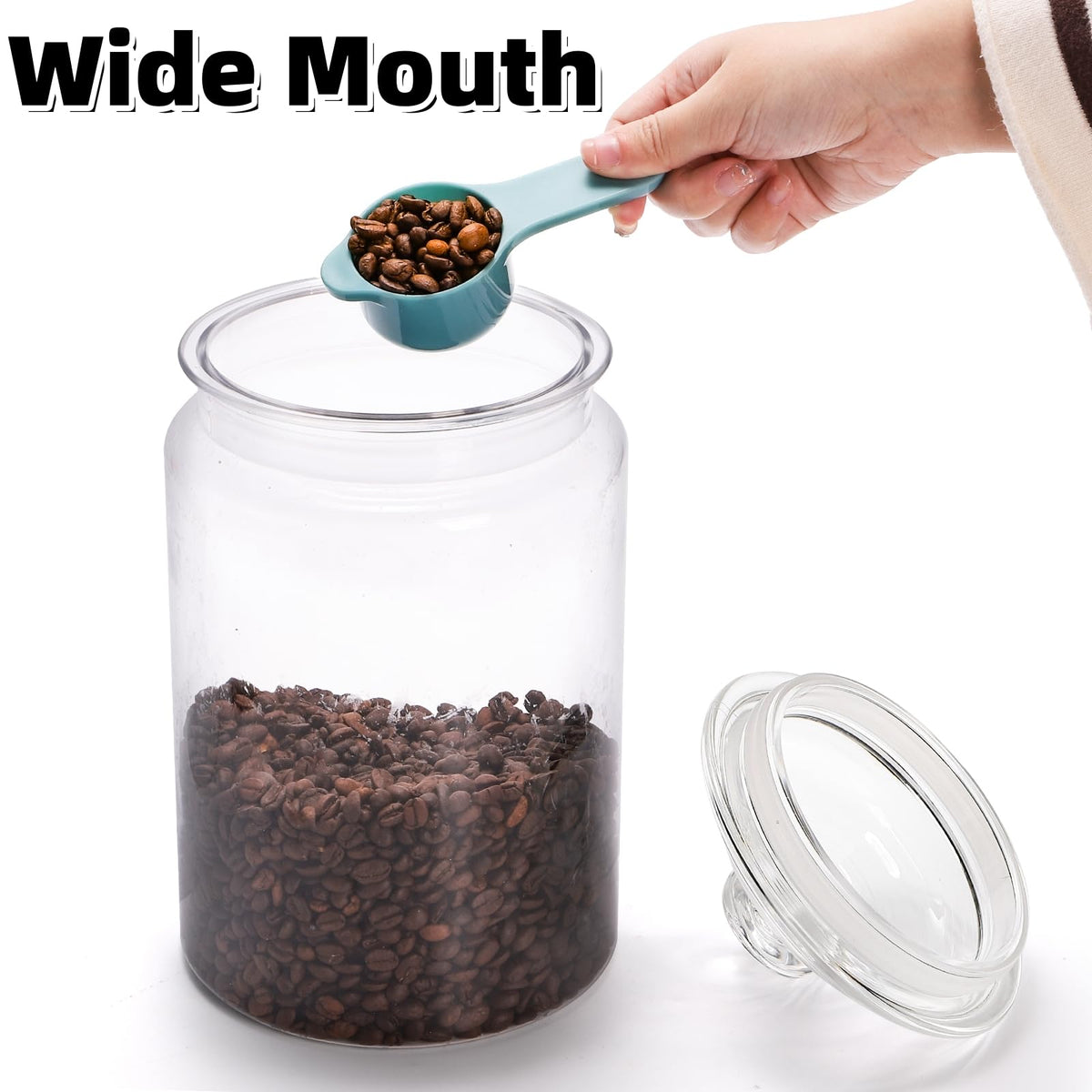 Goaste storage jar for flour, cereal, and cookies to keep pantry tidy.