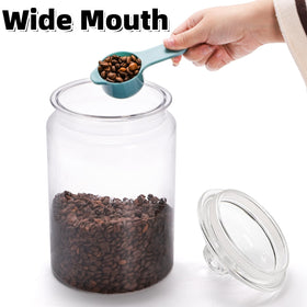 Goaste storage jar for flour, cereal, and cookies to keep pantry tidy.