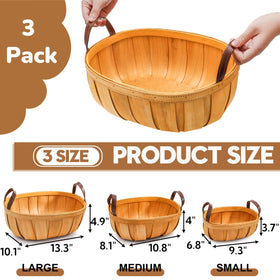 Goaste picnic basket with handles in woodchip for easy transport